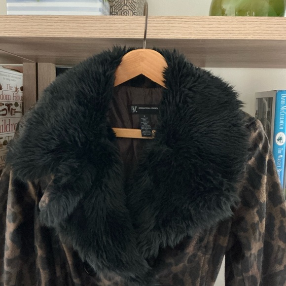 INC International Concepts Black Teddy Jacket with Plush Faux Fur - Picture 3 of 8